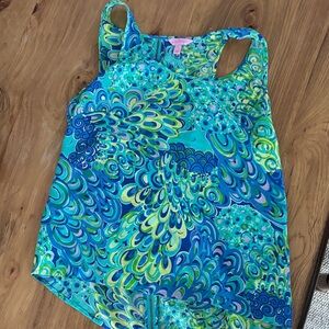 Lilly Pulitzer Blue and Green Patterned Top
